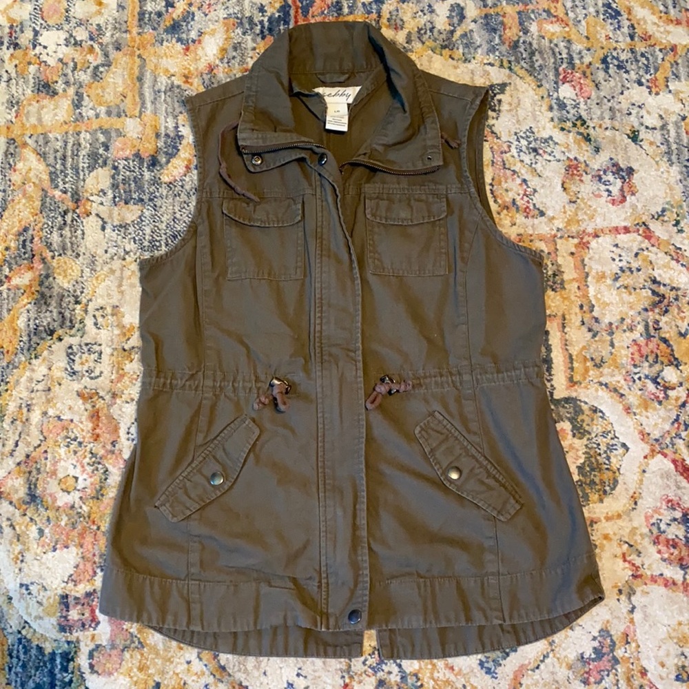 Gray colored cargo vest